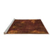 Sideview of Machine Washable Abstract Orange Modern Area Rugs, wshabs1292org