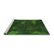 Sideview of Machine Washable Abstract Green Modern Area Rugs, wshabs1292grn