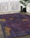 Abstract Purple Modern Rug in Family Room, abs1292