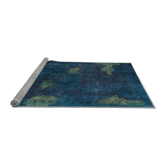 Sideview of Machine Washable Abstract Light Blue Modern Rug, wshabs1292lblu