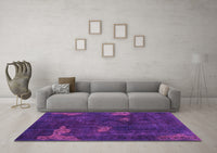 Machine Washable Abstract Purple Modern Rug, wshabs1292pur