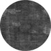 Round Abstract Gray Modern Rug, abs1292gry