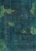 Machine Washable Abstract Turquoise Modern Area Rugs, wshabs1292turq