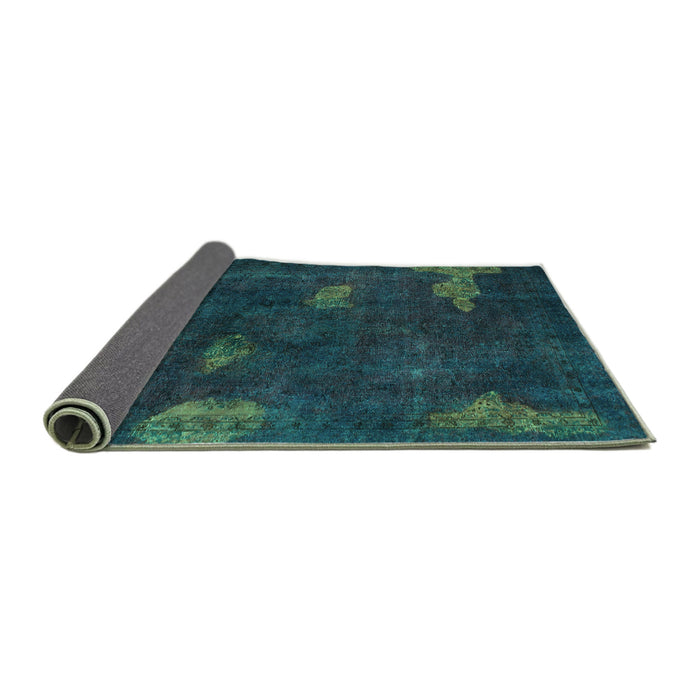 Sideview of Abstract Turquoise Modern Rug, abs1292turq