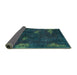 Sideview of Abstract Turquoise Modern Rug, abs1292turq