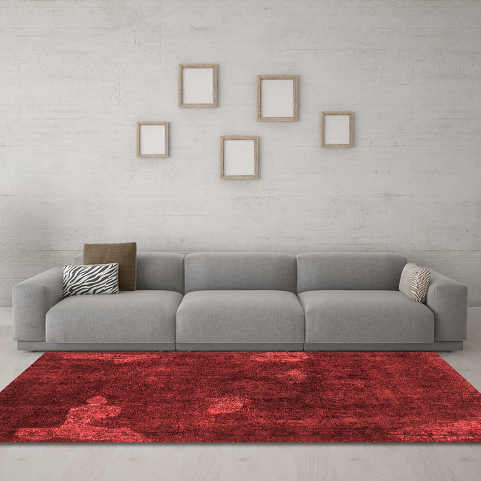 Modern Red Washable Rugs