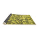 Sideview of Abstract Golden Brown Yellow Modern Rug, abs1293