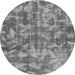 Round Machine Washable Abstract Gray Modern Rug, wshabs1293gry