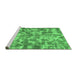 Sideview of Machine Washable Abstract Emerald Green Modern Area Rugs, wshabs1293emgrn