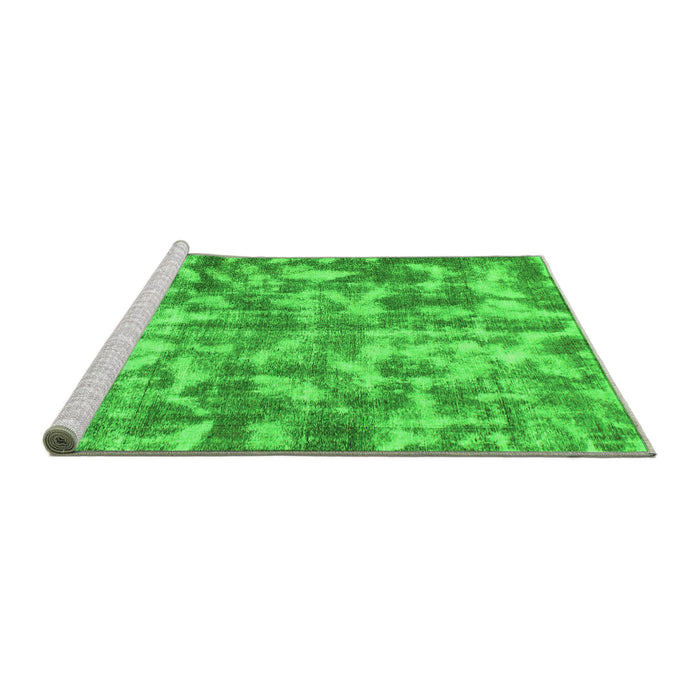 Sideview of Machine Washable Abstract Green Modern Area Rugs, wshabs1293grn