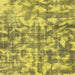 Square Machine Washable Abstract Gen Brown Yellow Rug, wshabs1293