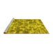 Sideview of Machine Washable Abstract Yellow Modern Rug, wshabs1293yw