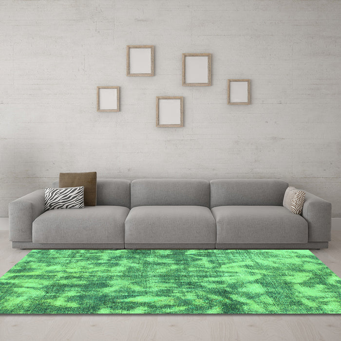 Machine Washable Abstract Turquoise Modern Area Rugs in a Living Room,, wshabs1293turq