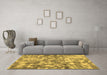 Machine Washable Abstract Brown Modern Rug in a Living Room,, wshabs1293brn