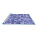 Sideview of Machine Washable Abstract Blue Modern Rug, wshabs1293blu