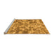 Sideview of Machine Washable Abstract Orange Modern Area Rugs, wshabs1293org