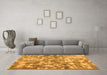 Machine Washable Abstract Orange Modern Area Rugs in a Living Room, wshabs1293org