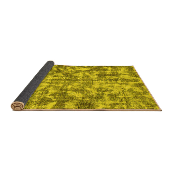 Sideview of Abstract Yellow Modern Rug, abs1293yw