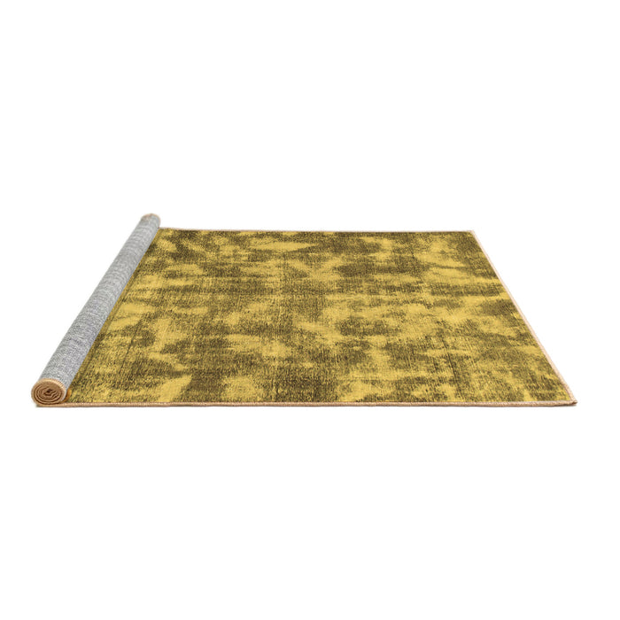 Sideview of Machine Washable Abstract Brown Modern Rug, wshabs1293brn