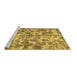 Sideview of Machine Washable Abstract Brown Modern Rug, wshabs1293brn