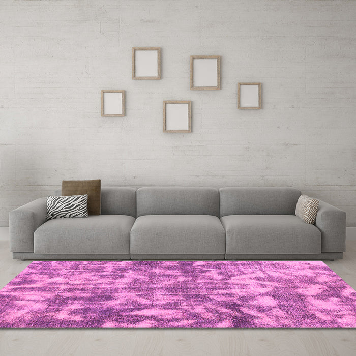 Machine Washable Abstract Purple Modern Area Rugs in a Living Room, wshabs1293pur