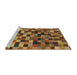 Sideview of Machine Washable Abstract Dark Sienna Brown Rug, wshabs1294