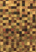 Machine Washable Checkered Brown Modern Rug, wshabs1294brn