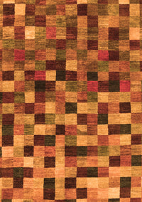 Checkered Orange Modern Rug, abs1294org