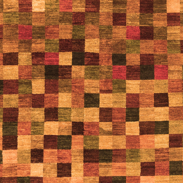 Machine Washable Checkered Orange Modern Area Rugs, wshabs1294org