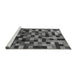Sideview of Machine Washable Checkered Gray Modern Rug, wshabs1294gry