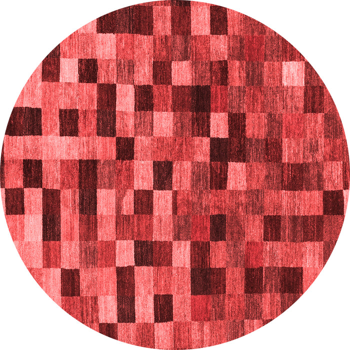 Machine Washable Checkered Red Modern Rug, wshabs1294red
