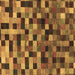 Square Machine Washable Checkered Brown Modern Rug, wshabs1294brn