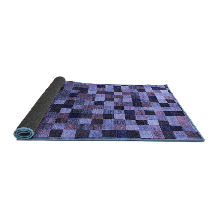 Sideview of Checkered Blue Modern Rug, abs1294blu