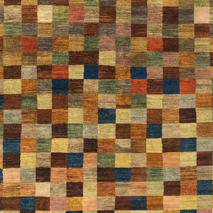 Abstract Dark Sienna Brown Checkered Rug, abs1294