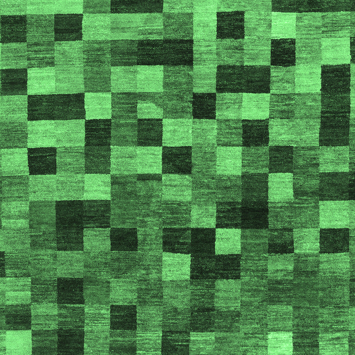 Checkered Emerald Green Modern Rug, abs1294emgrn