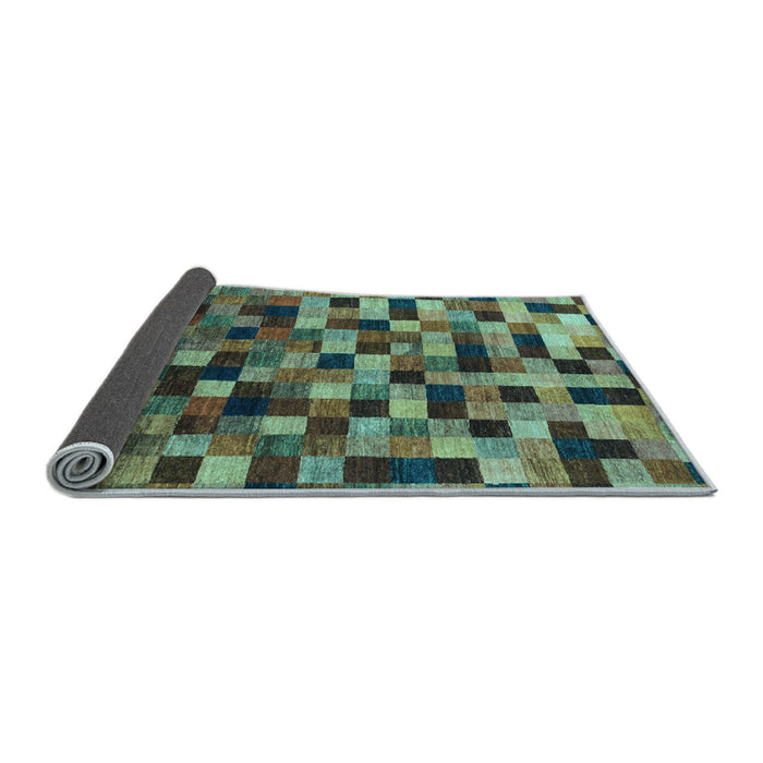 Sideview of Checkered Light Blue Modern Rug, abs1294lblu