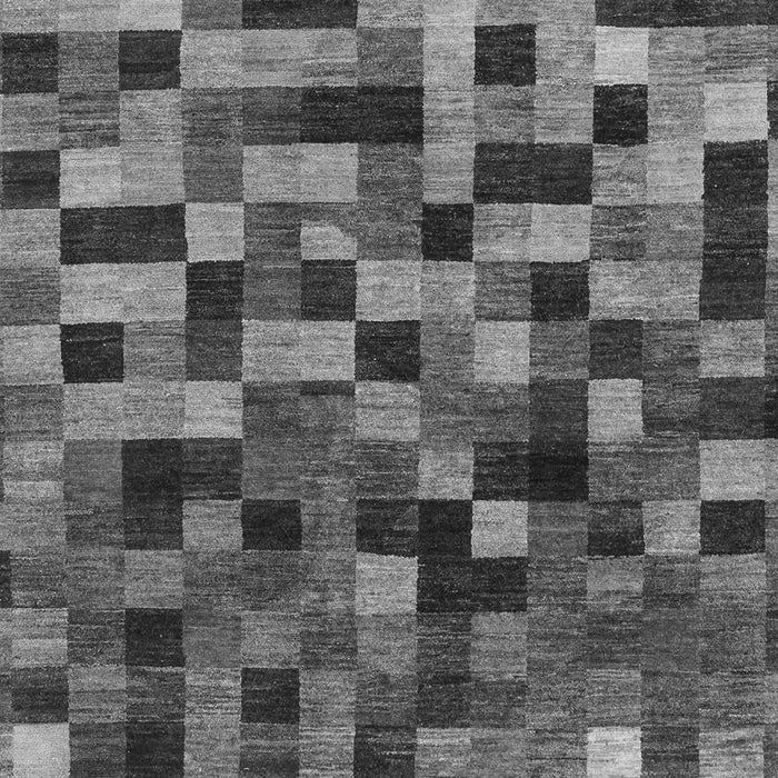 Machine Washable Checkered Gray Modern Rug, wshabs1294gry