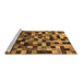 Sideview of Machine Washable Checkered Brown Modern Rug, wshabs1294brn