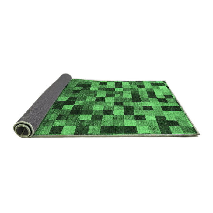 Sideview of Checkered Emerald Green Modern Rug, abs1294emgrn