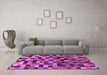 Machine Washable Checkered Purple Modern Area Rugs in a Living Room, wshabs1294pur