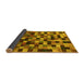 Sideview of Checkered Yellow Modern Rug, abs1294yw