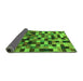 Sideview of Checkered Green Modern Rug, abs1294grn