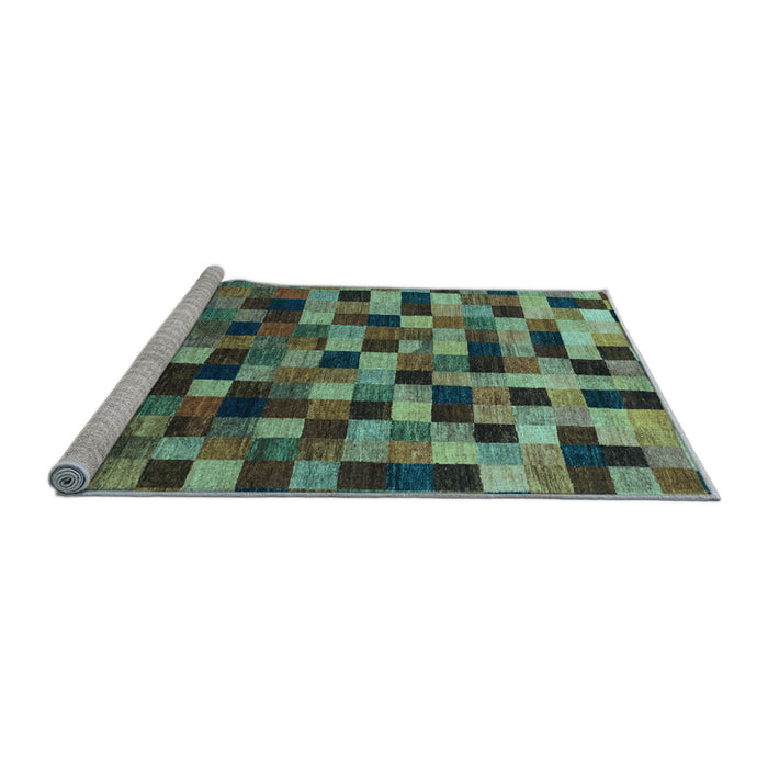 Sideview of Machine Washable Checkered Light Blue Modern Rug, wshabs1294lblu