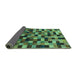 Sideview of Checkered Turquoise Modern Rug, abs1294turq