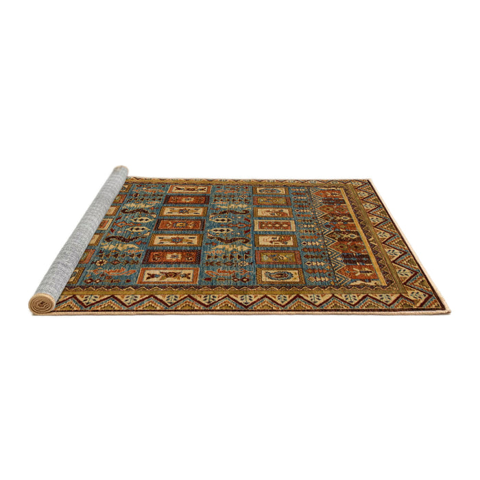 Sideview of Machine Washable Abstract Dark Sienna Brown Rug, wshabs1295