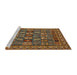 Sideview of Machine Washable Abstract Dark Sienna Brown Rug, wshabs1295