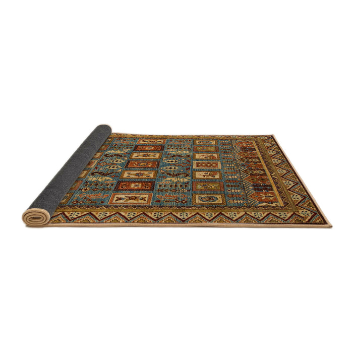 Sideview of Abstract Dark Sienna Brown Modern Rug, abs1295