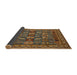 Sideview of Abstract Dark Sienna Brown Modern Rug, abs1295