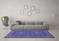 Machine Washable Abstract Blue Modern Rug, wshabs1295blu