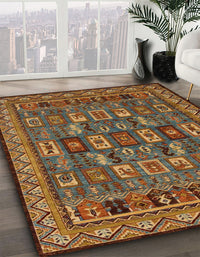 Abstract Dark Sienna Brown Modern Rug, abs1295